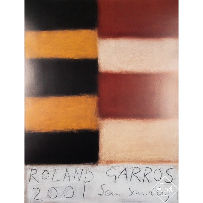 Affiche ancienne originale - Roland Garros 2001 - Sean Scully - 2001 - 75 par 57 cm