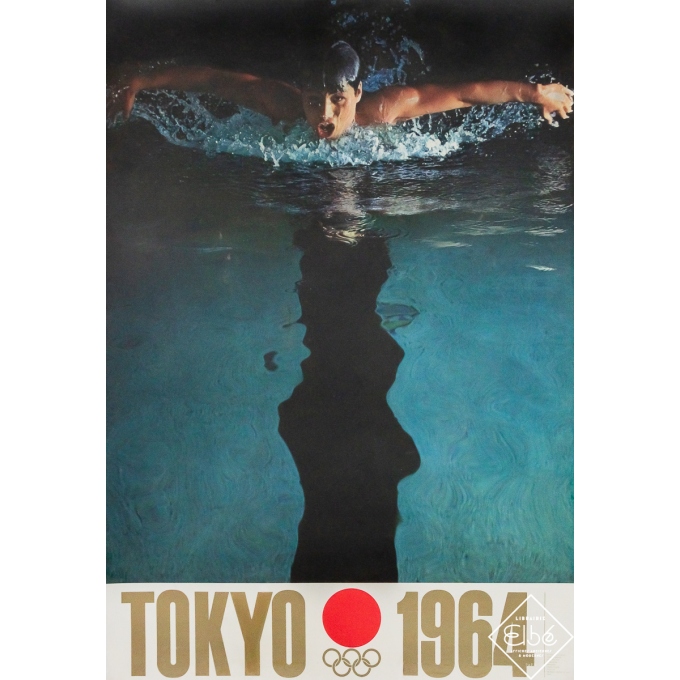 Affiche ancienne originale - Jeux Olympiques de Tokyo 1964 - Osanu Hayasaki - 1964 - 104.5 par 72 cm