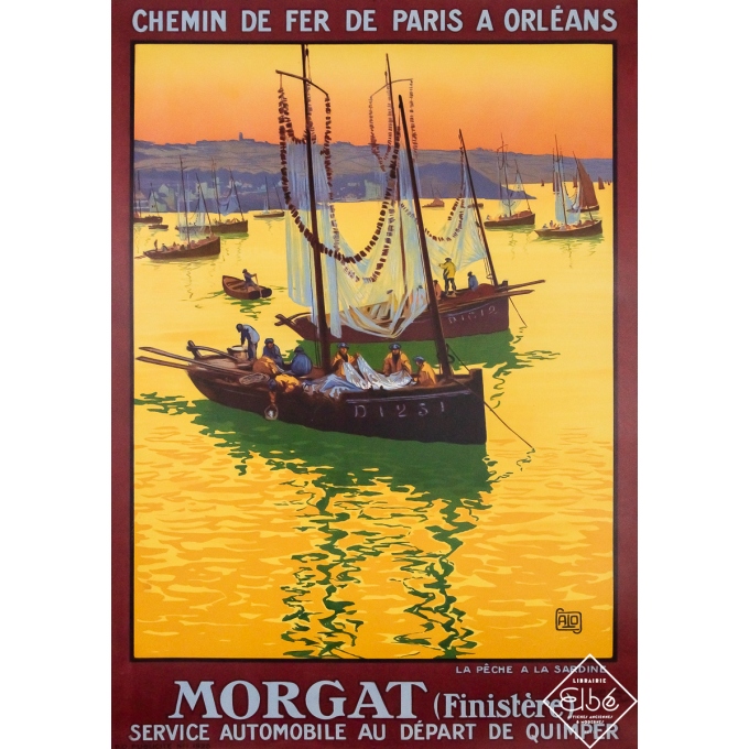 Vintage travel poster - Morgat - Bretagne - Charles Hallo - 1925 - 41.3 by 29.1 inches