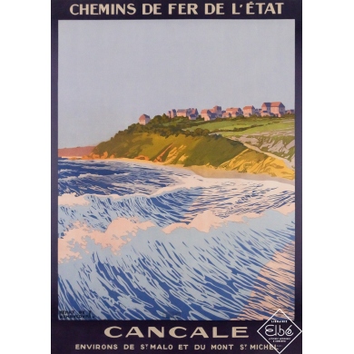 Vintage travel poster - Cancale - Environ de Saint Malo et du Mont Saint Michel - Henry de Remaucourt - 1927 - 40.9 by 29.5 inch