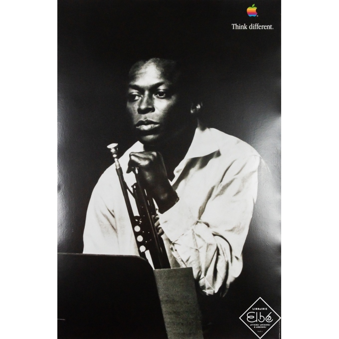 Affiche ancienne de publicité - Miles Davis - Apple - 1998 - 91.5 par 60.5 cm