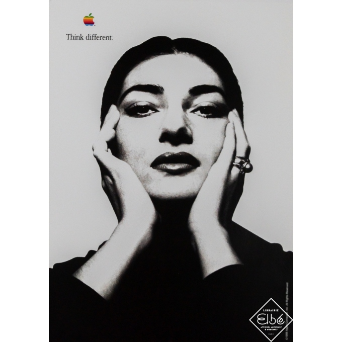 Affiche ancienne de publicité - Maria Callas - Apple - 1998 - 69.5 par 50 cm