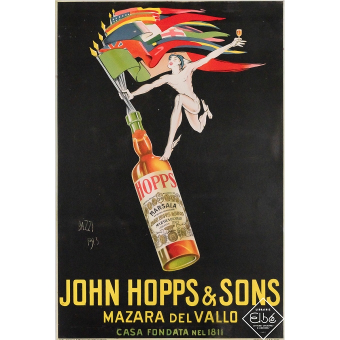 Affiche ancienne de publicité - John Hopps & Sons - Mario Bazzi - 1923 - 47 par 32 cm