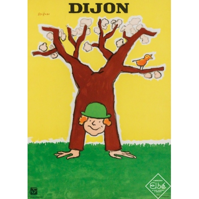 Original vintage poster - Dijon - Savignac - 1990 - 20.1 by 14.6 inches