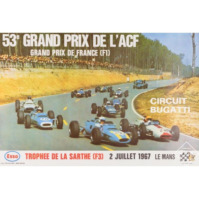 Affiche ancienne originale - 53e Grand Prix de l'ACF - Gelourmel (photgraphe) - 1967 - 40 par 60 cm