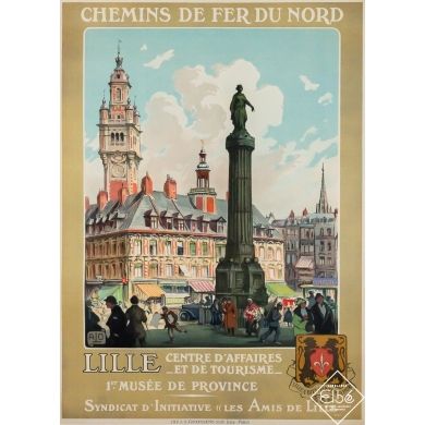 Vintage travel poster - Lille Centre d'affaires - Charles-Jean Hallo - 1930 - 41.9 by 29.9 inches