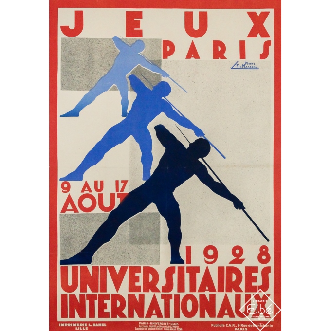 Affiche ancienne originale - Jeux de Paris 1928 - Pierre Fix-Masseau - 1928 - 106 par 75 cm