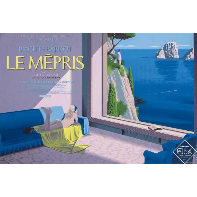 Original silkscreen poster Le Mépris - regular - Laurent Durieux - 24.02 by 36.02 inches