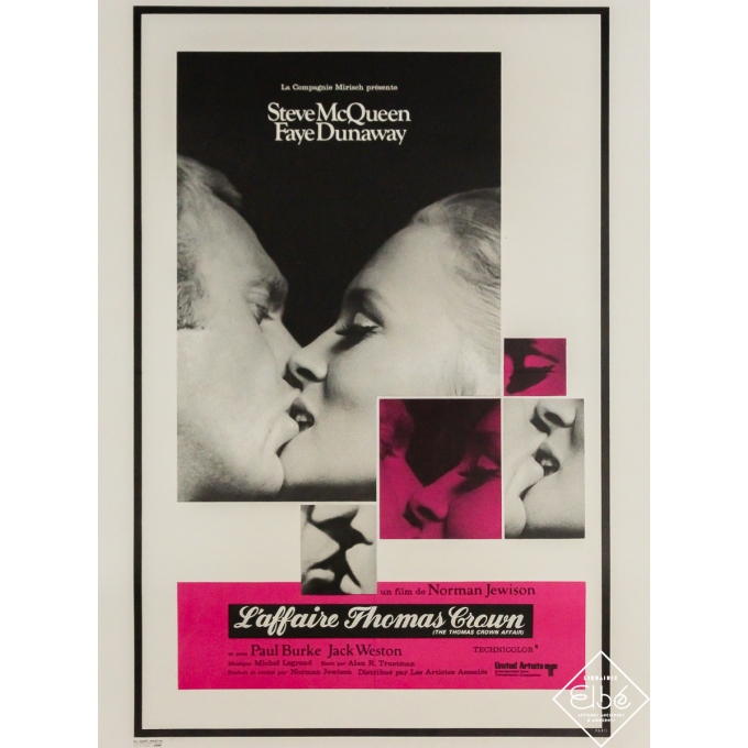 Original vintage movie poster L’Affaire Thomas Crown - 31.1 by 23.23 inches