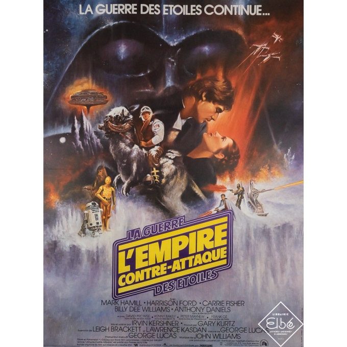 Affiche ancienne originale de cinéma - La Guerre des étoiles - L’Empire contre-attaque - Roger Kastel - 153 par 116 cm