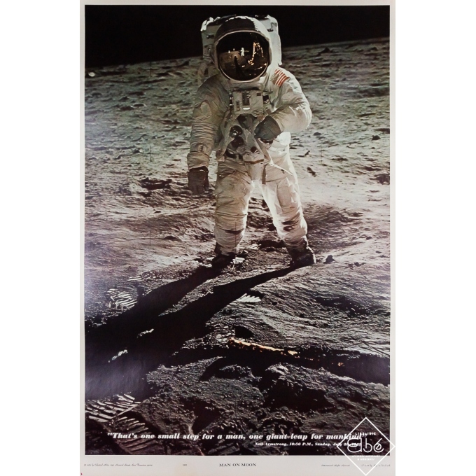 Affiche ancienne originale - Man on Moon - Celestial Arts - 89 par 59 cm