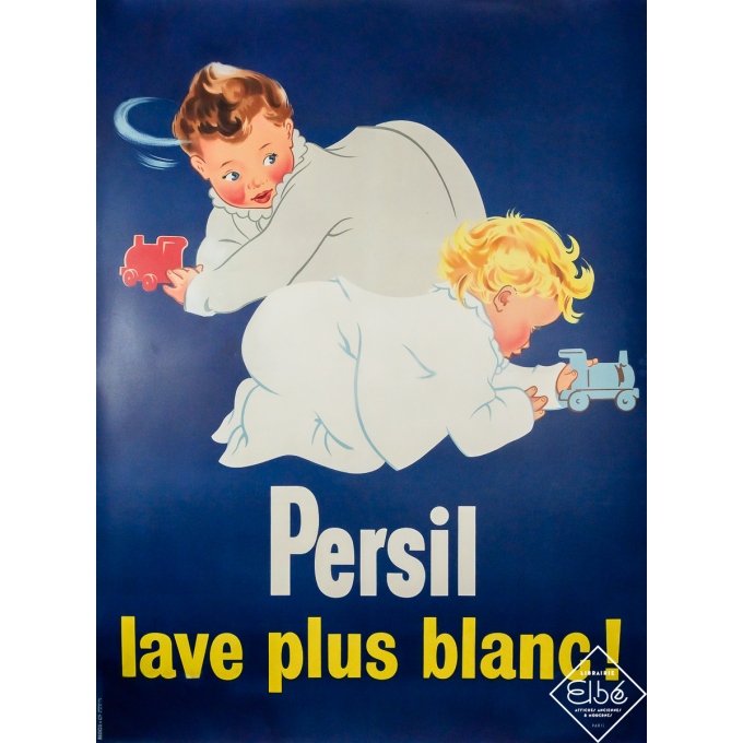 Original vintage advertising poster Persil laundry detergent - Circa 1950 - 60.24 by 44.88 inches