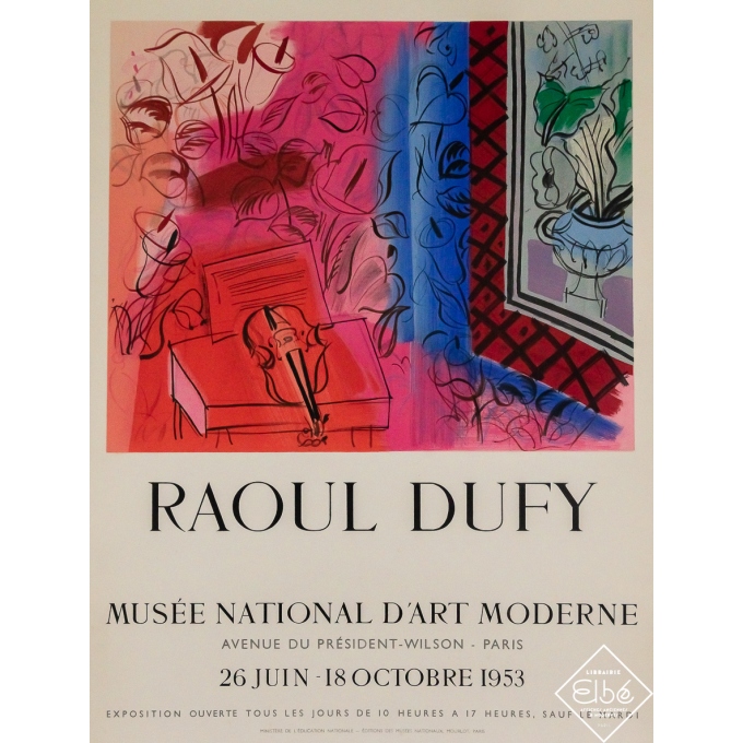 Affiche ancienne originale d'après Raoul Dufy - Raoul Dufy Musée d’Art moderne de Paris  - Raoul Dufy - 68.5 par 51.5 cm