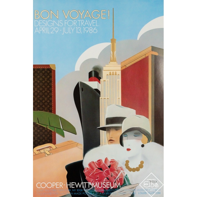 Affiche ancienne d'après Razzia - Bon voyage ! Designs for travel - 1986 - Vuitton - Cooper-Hewitt museum - 75.5 par 50.5 cm