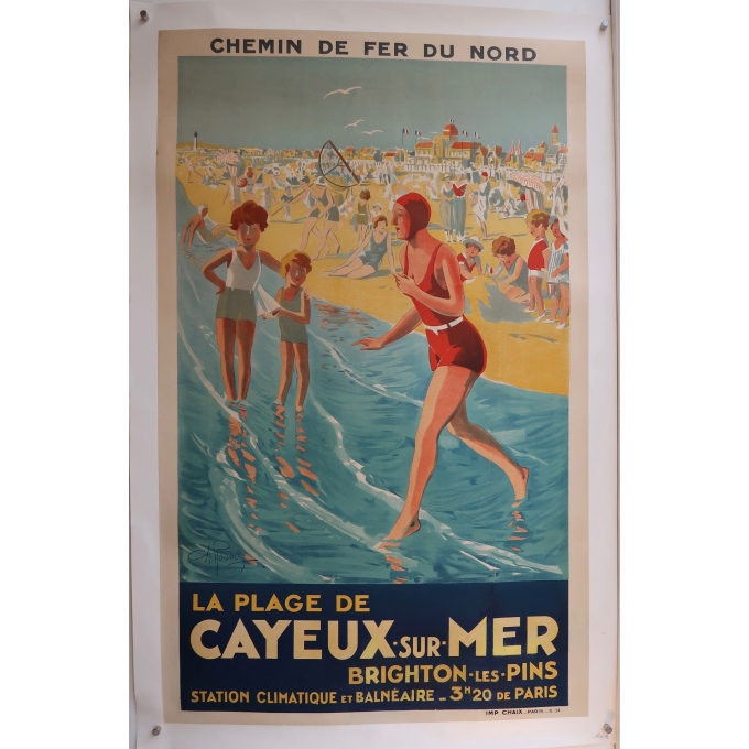 Travel poster vintage encadré Argeles sur mer 50x70