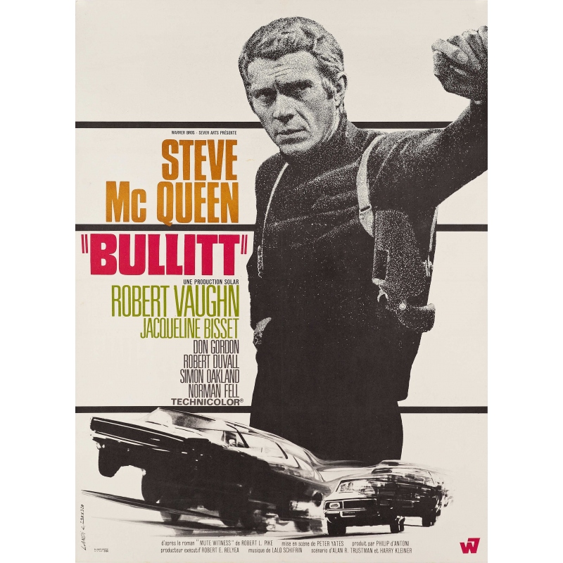 Original vintage movie poster Steve Mac Queen BULLIT 1968